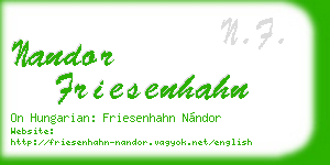 nandor friesenhahn business card